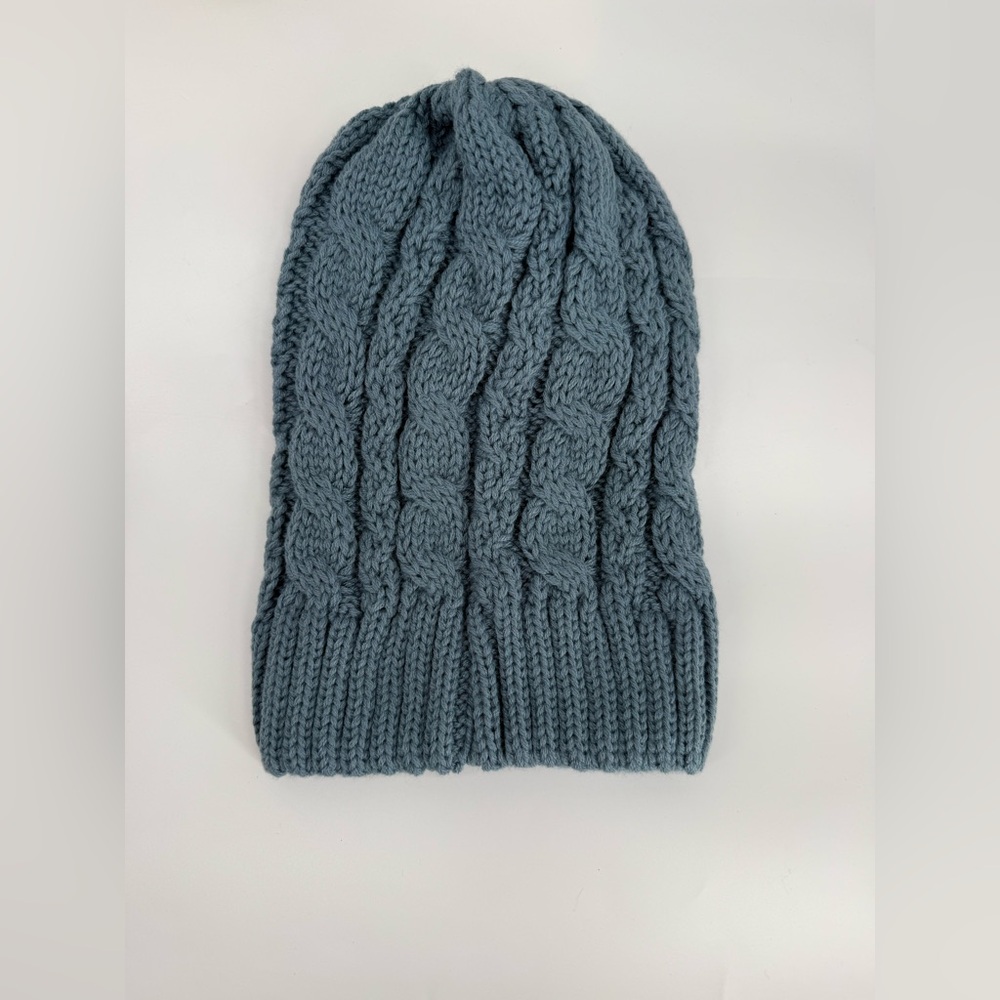 Cozy Cable Knit Slouchy Beanie Women's Hat - Blue